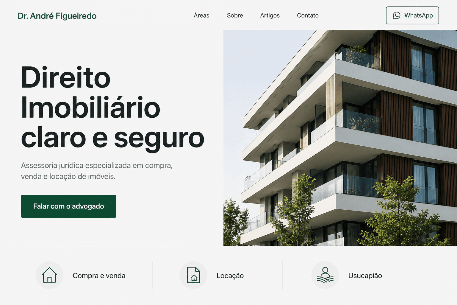 Preview do site Direito Imobiliário