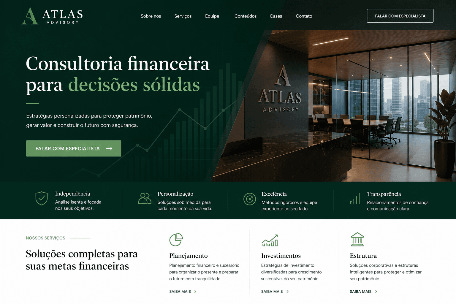 Preview do site Consultoria financeira
