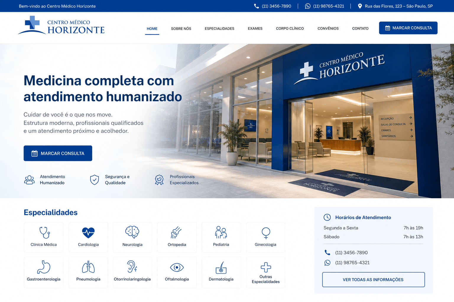 Preview do site Clínica médica