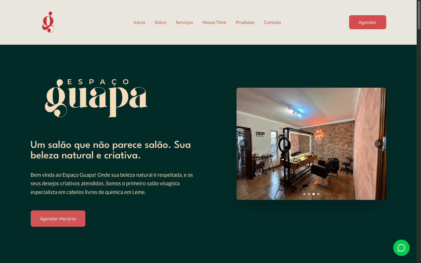 Preview do site Espaço Guapa