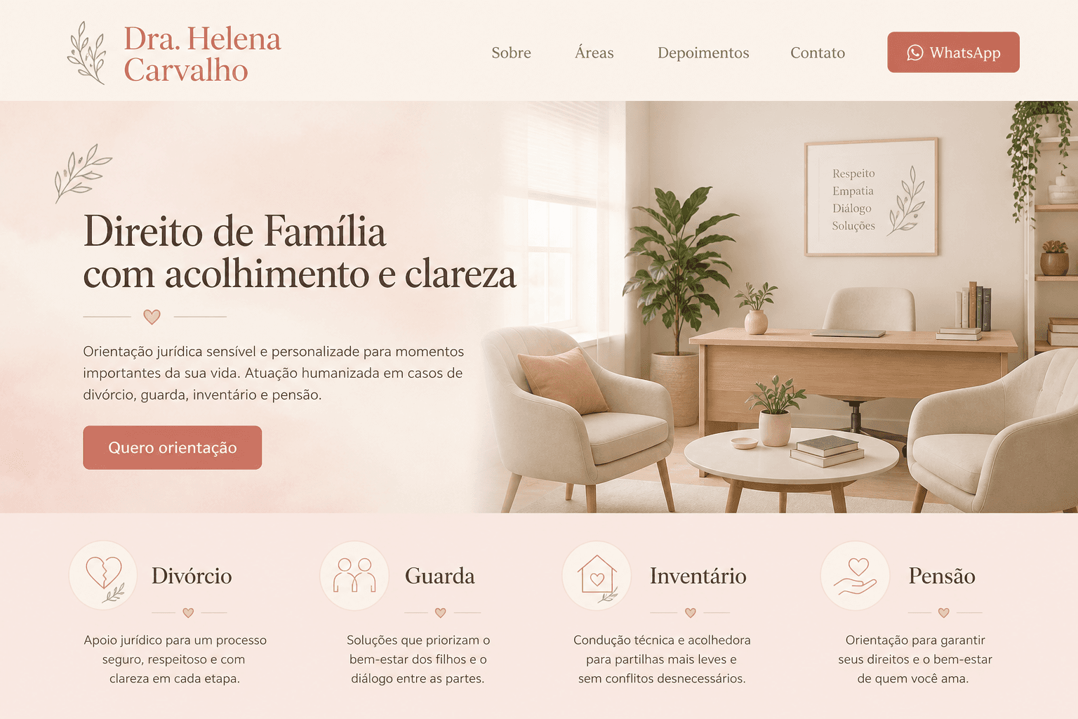 Preview do site Direito de Família