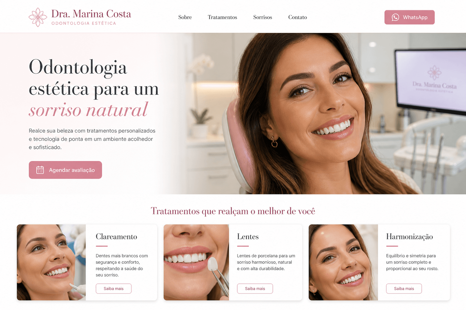 Preview do site Odontologia estética