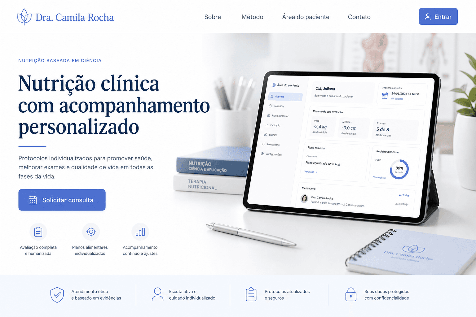 Preview do site Nutrição clínica