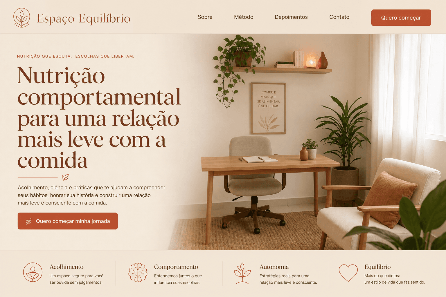 Preview do site Nutrição comportamental
